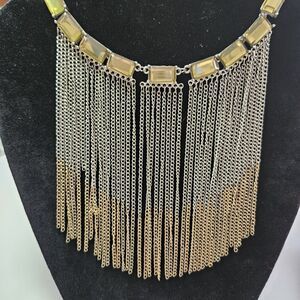Laila Rowe Gold & Silver Tone Dangly Statement Necklace 14-15"